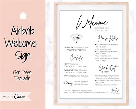 Printable Airbnb Welcome Letter Template